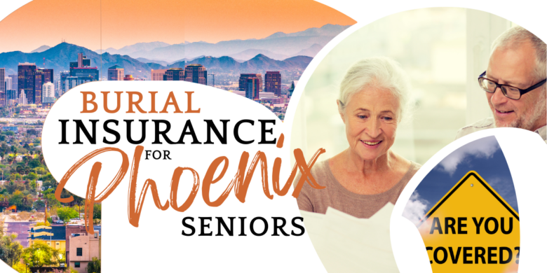 Burial Insurance for Phoenix Seniors: An image featuring Phoenix city scape surrounded by secure, comforting colors, symbolizing assurance and protection.
