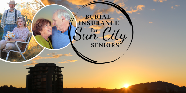 Burial Insurance for Sun City Seniors: A photo showcasing a rising sun enveloped by a protective shield symbolizing security and serenity.