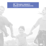 Family enjoying outdoors together with Family Benefit Life Insurance Company logo above.